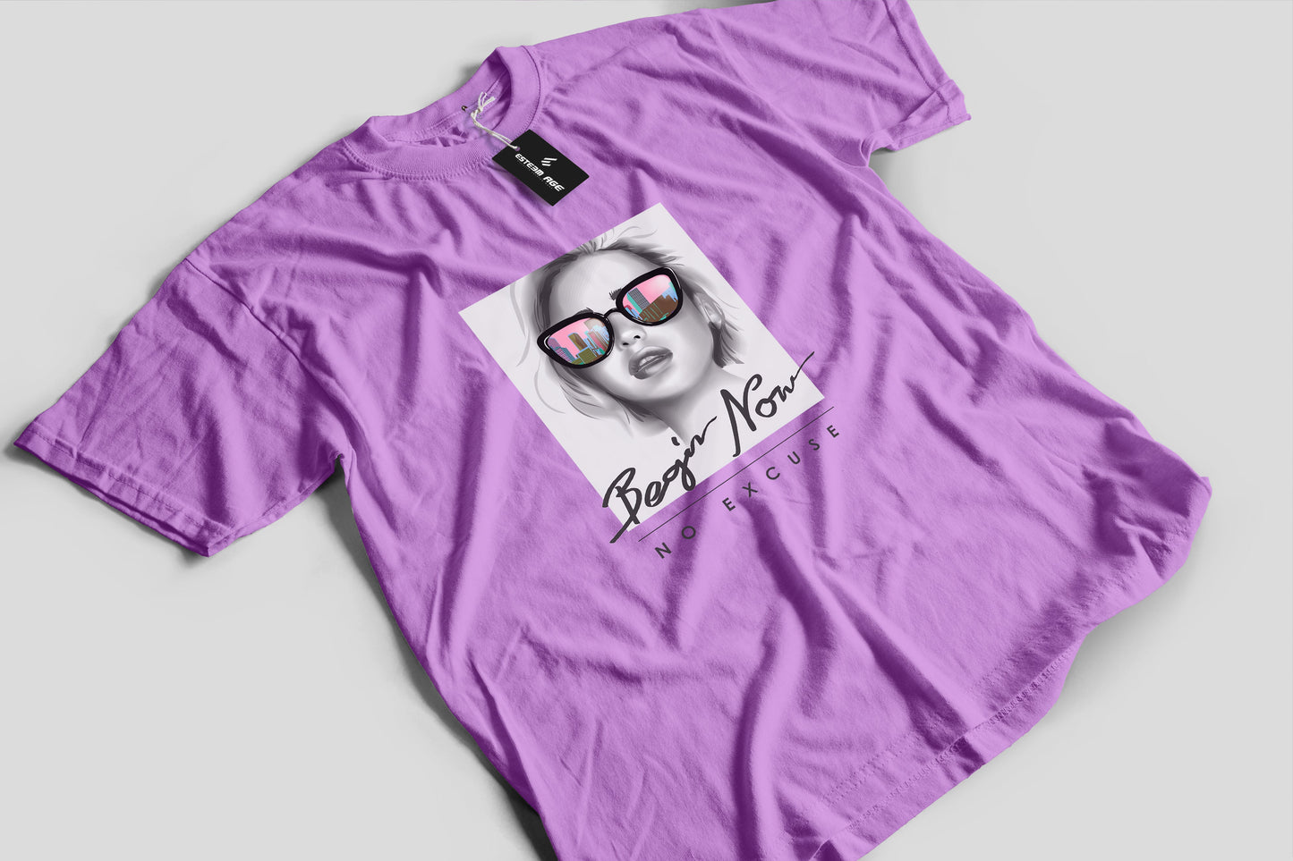 Begin Now No Excuse Graphic Tee Shirt