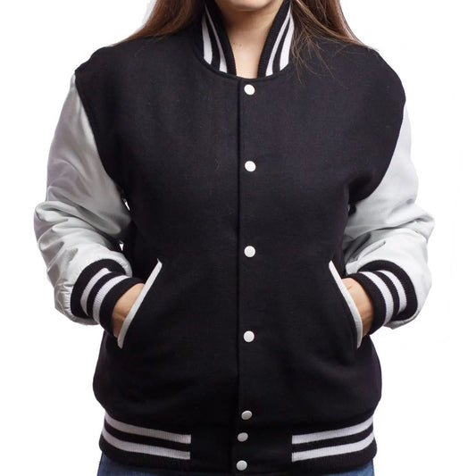 Black Varsity Bomber Jacket