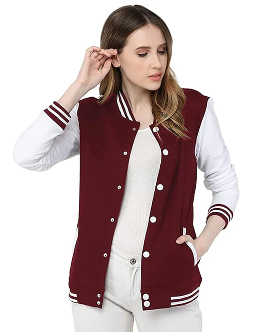 Maroon Varsity Bomber Jacket