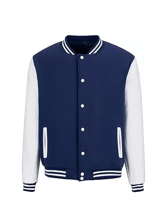 Navy Blue Varsity Bomber Jacket