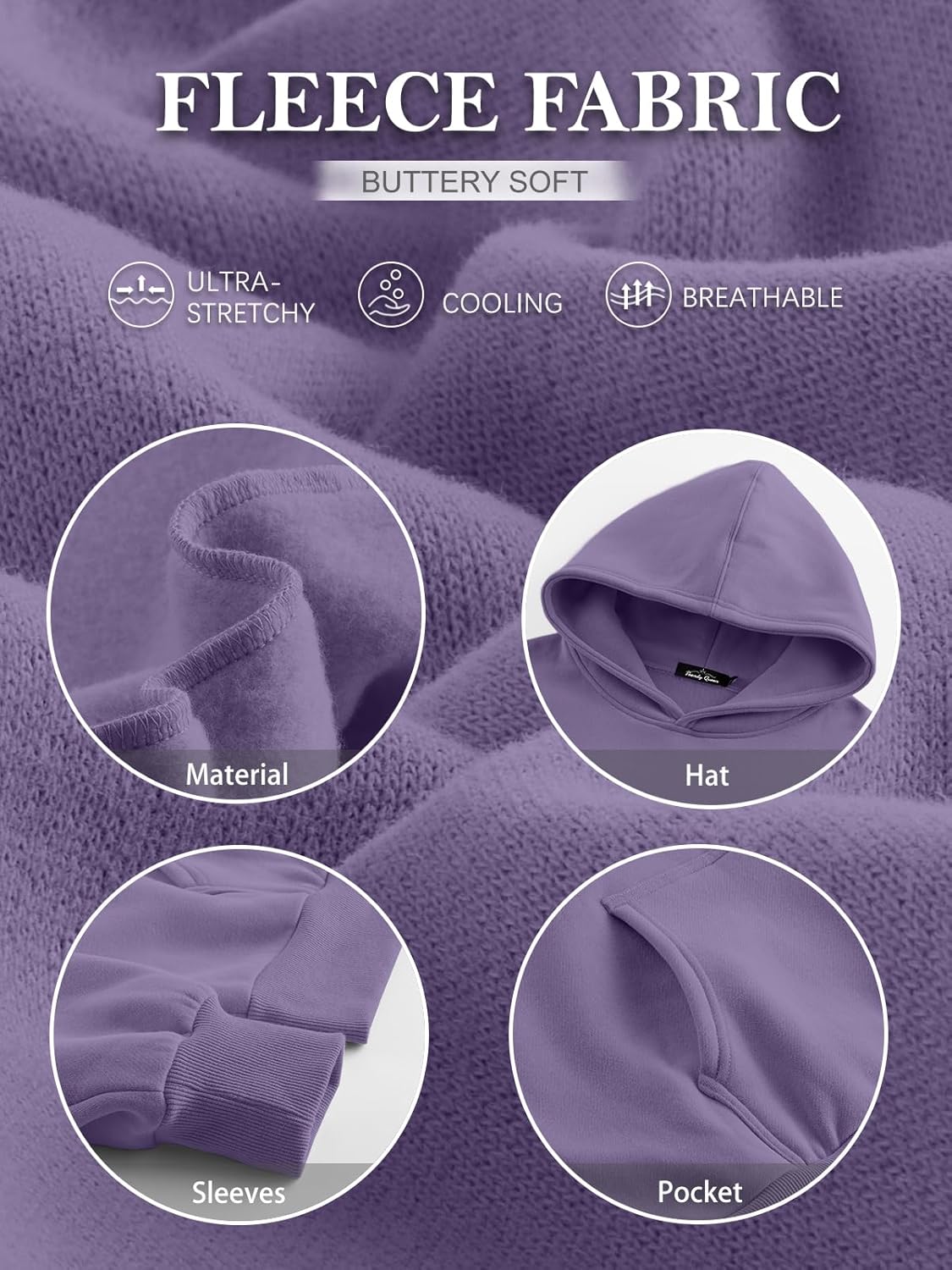 Women's Purple Plain Hoodie