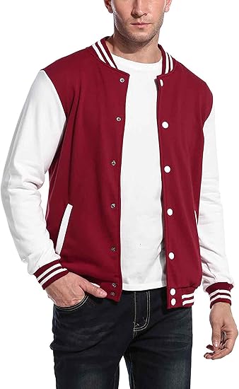 Maroon Varsity Bomber Jacket