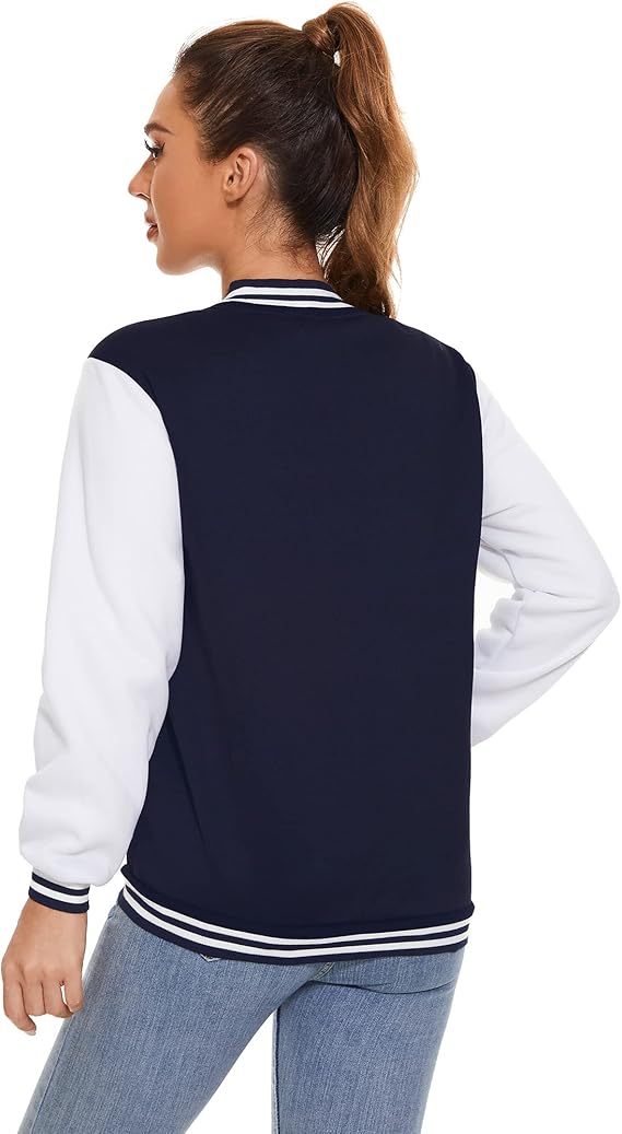 Navy Blue Varsity Bomber Jacket