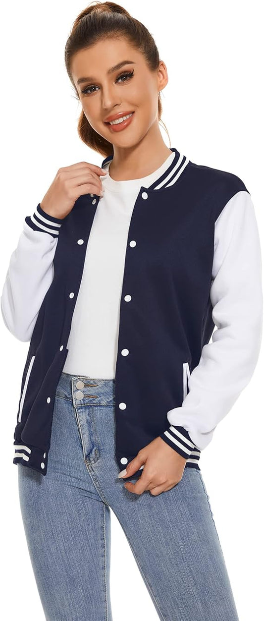 Navy Blue Varsity Bomber Jacket