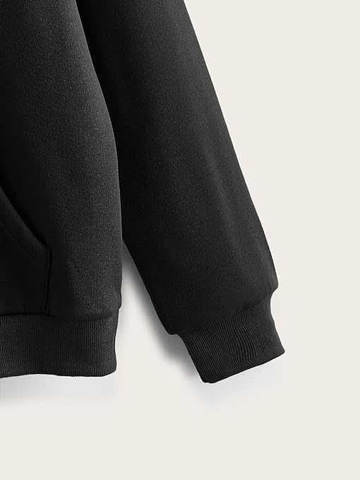 Jet Black Plain Hoodie