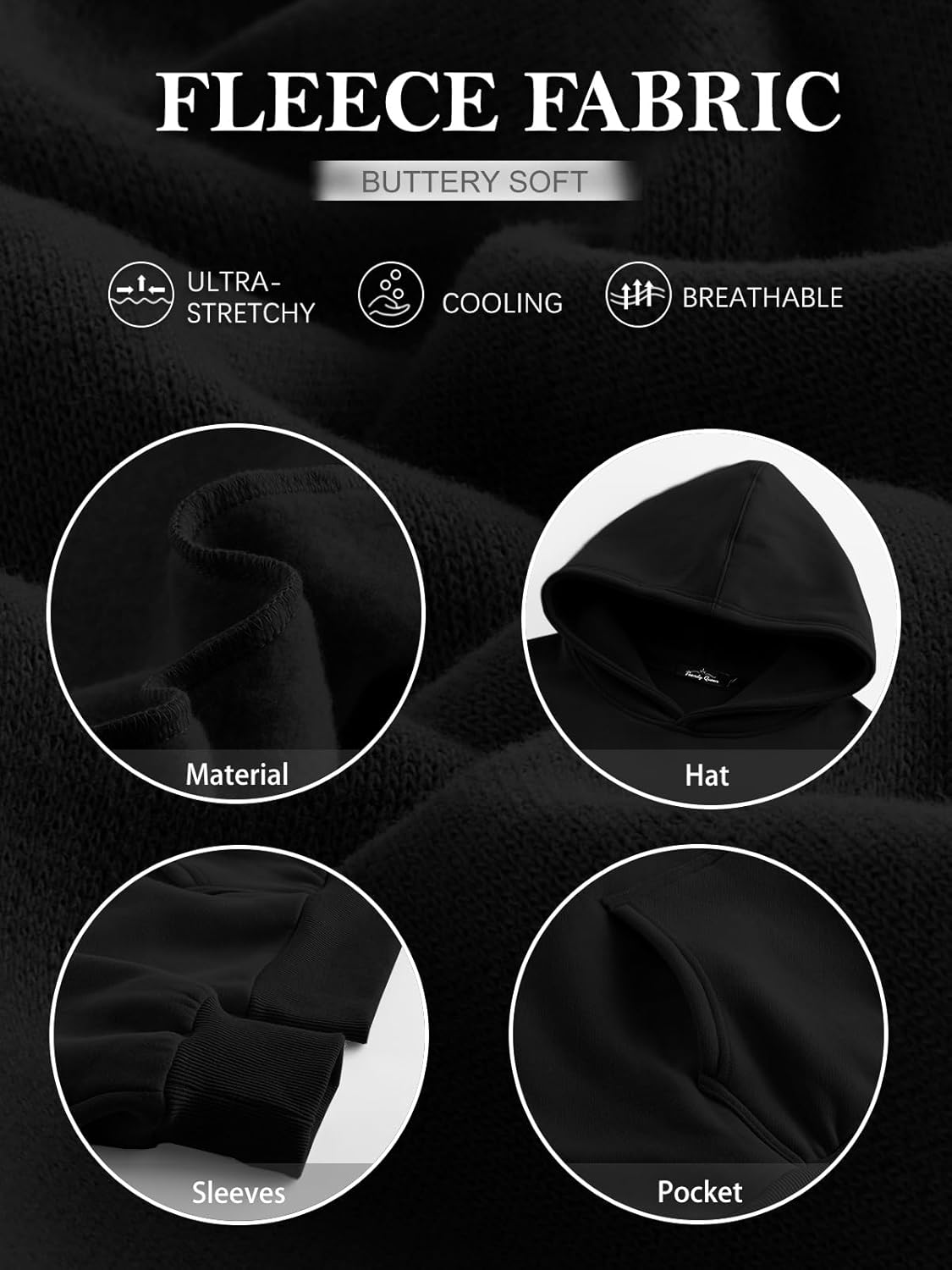 Women's Black Plain Hoodie