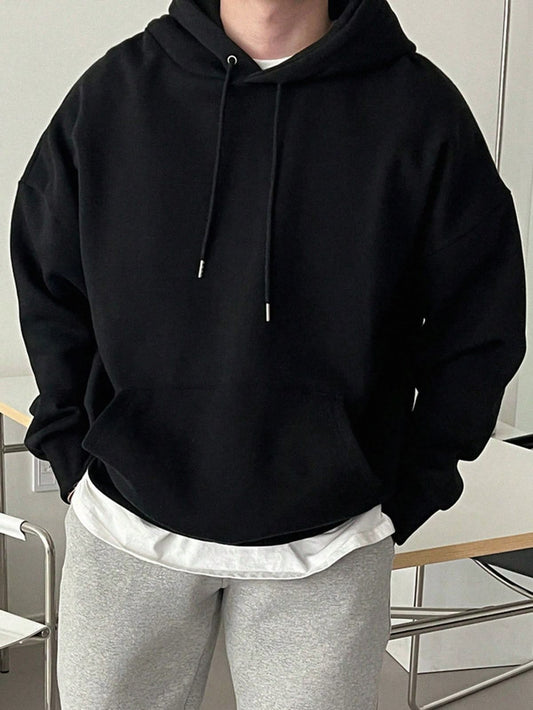 Jet Black Plain Hoodie
