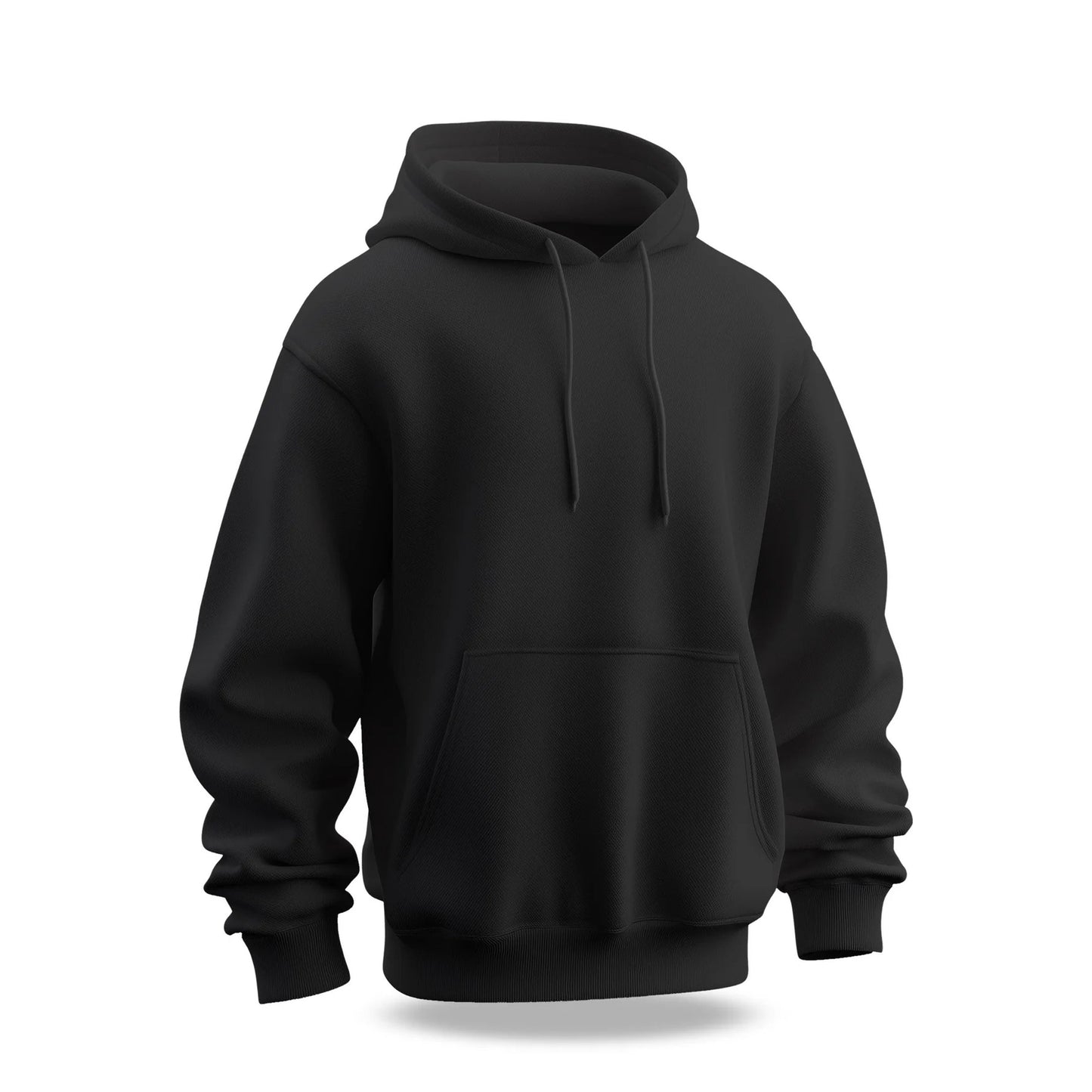 Jet Black Plain Hoodie