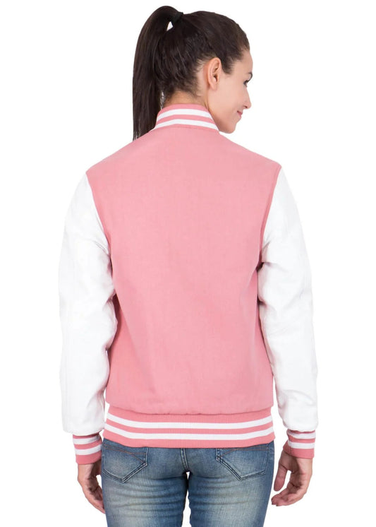Pink Varsity Bomber Jacket