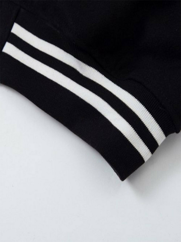 Black Varsity Bomber Jacket