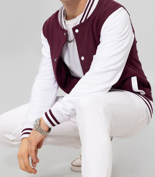 Maroon Varsity Bomber Jacket