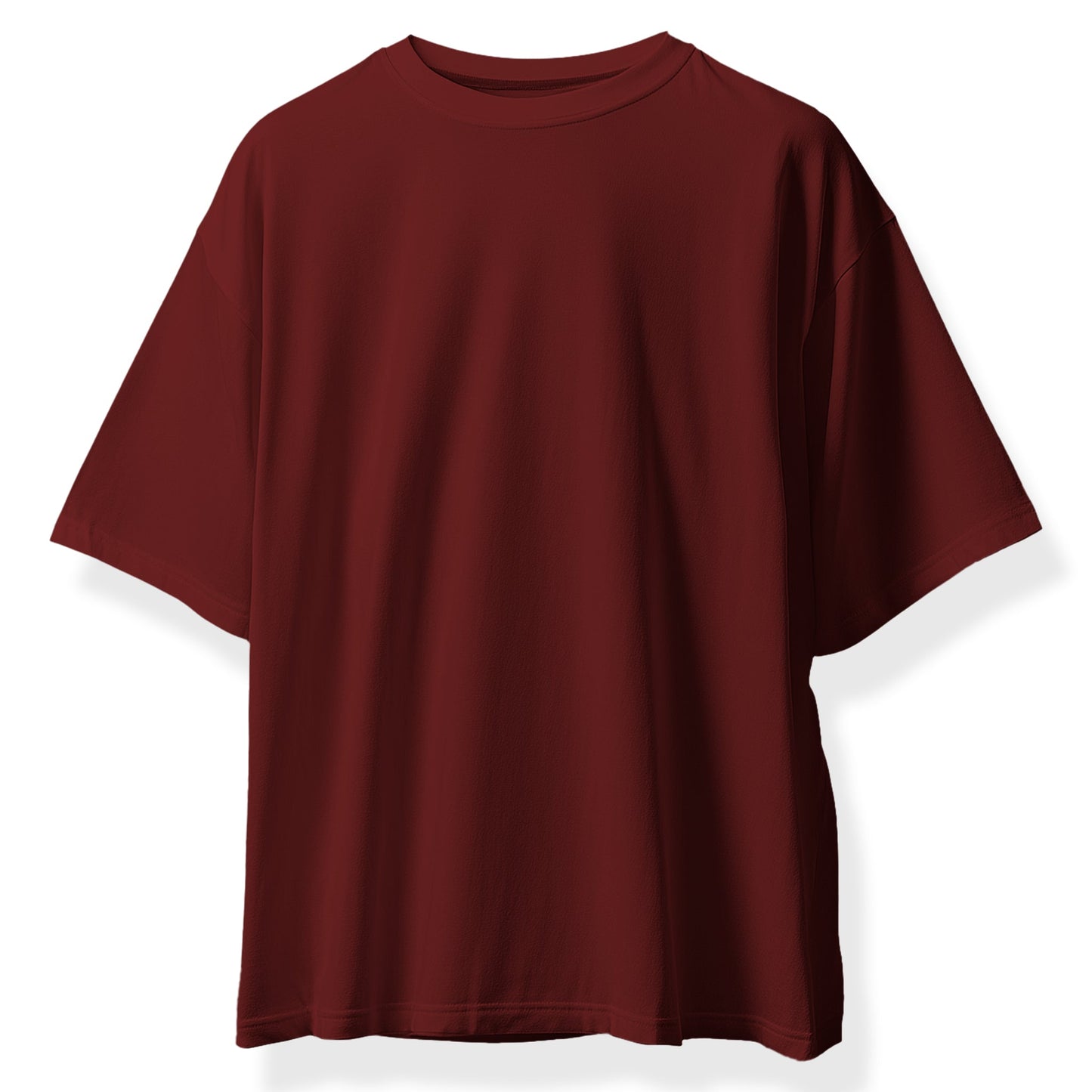 Maroon Oversized Plain Tee Shirt