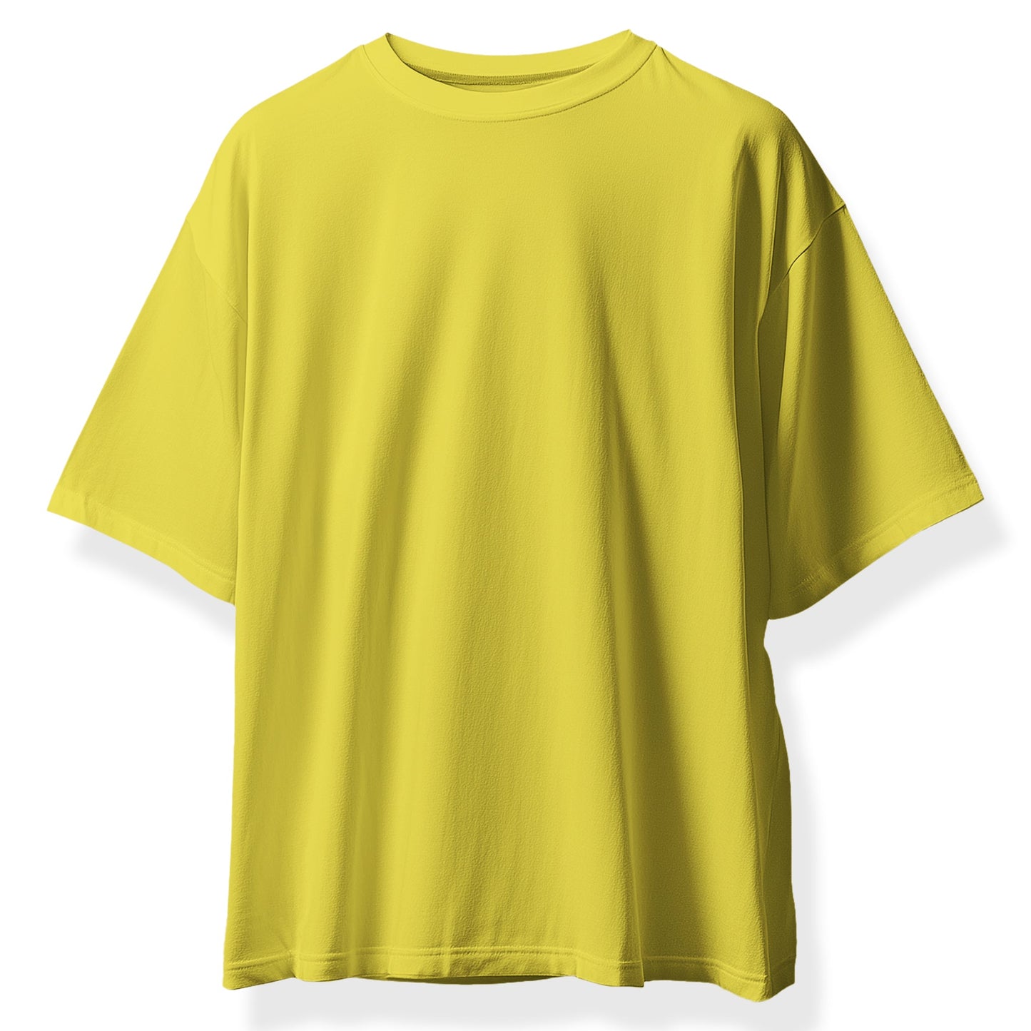 Yellow Oversized Plain Tee Shirt