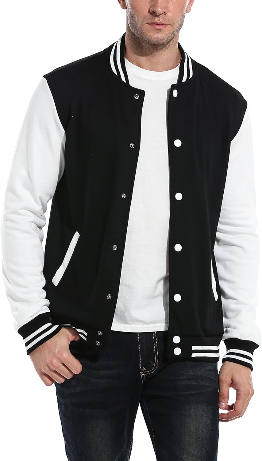 Black Varsity Bomber Jacket