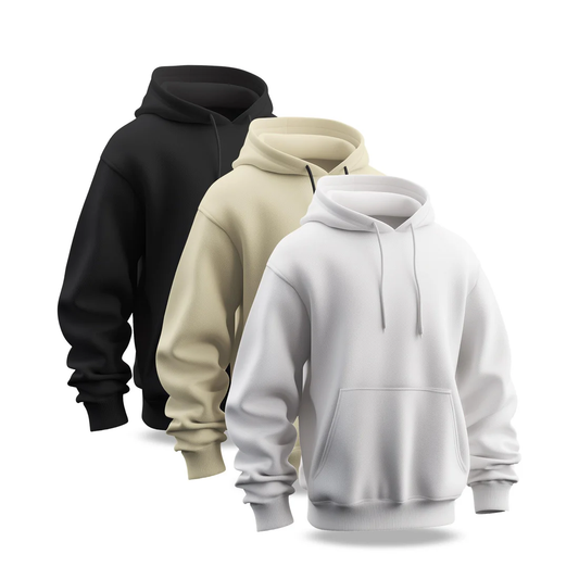 Pack of 3 Plain Hoodies