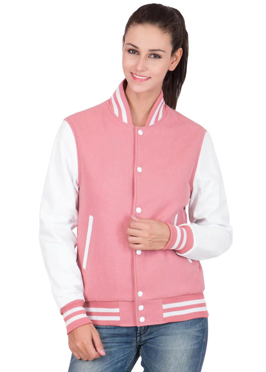 Pink Varsity Bomber Jacket