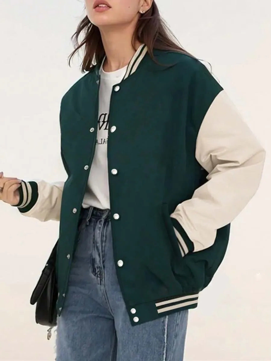 Green Varsity Bomber Jacket