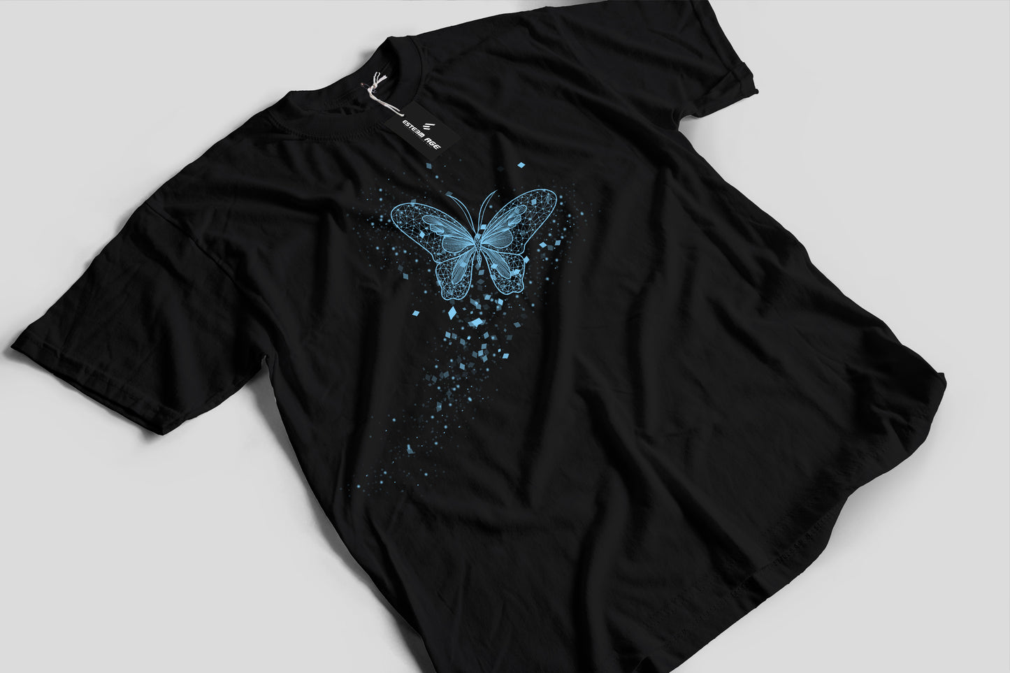 Blue Butterfly Graphic Tee Shirt
